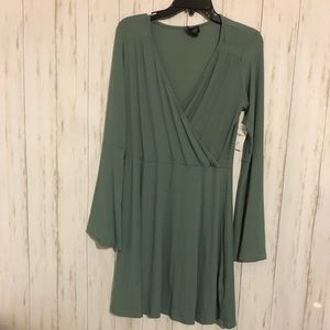 Topshop wrap green dress 10